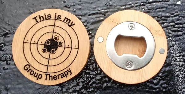 [GroupTherapy1] Laser engraved wooden bottle opener - Group Therapy