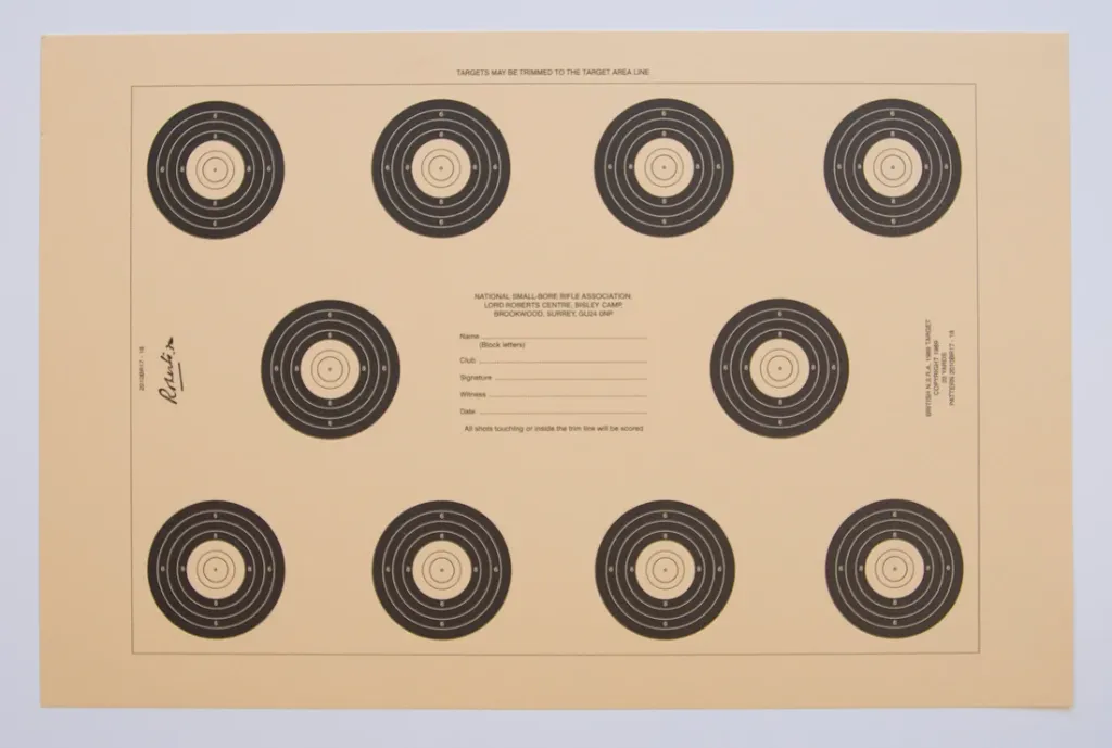 NSRA 20 Yard Bench Rest Target (2010 BR17-18) Packs