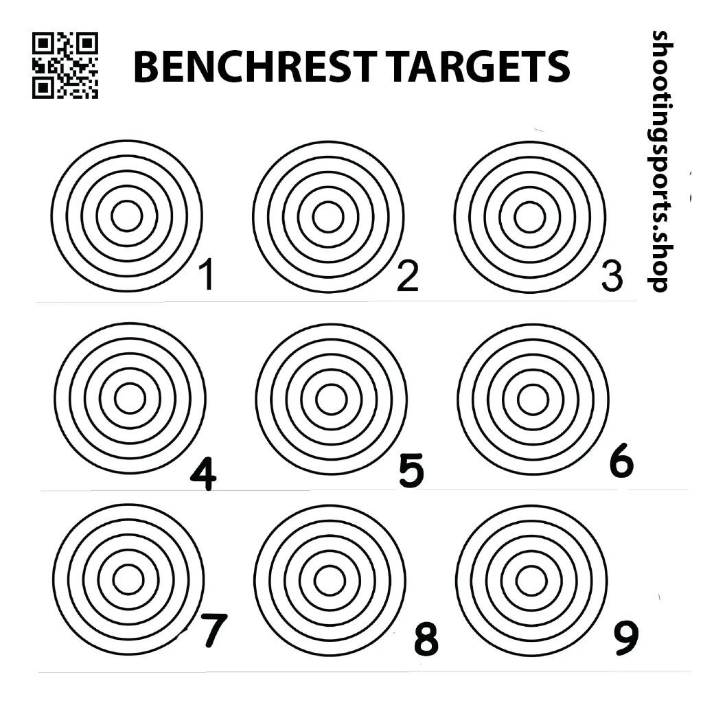 [SSSTGTV027A] Benchrest Target - Paper 17cm x 17cm Packs (1)