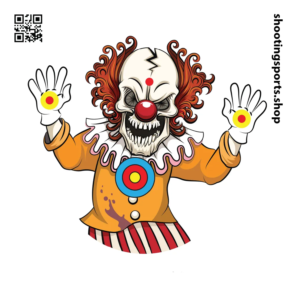 [SSSTarget14cm065] Clown Monster Target - Paper 14cm x 14cm Packs (1)
