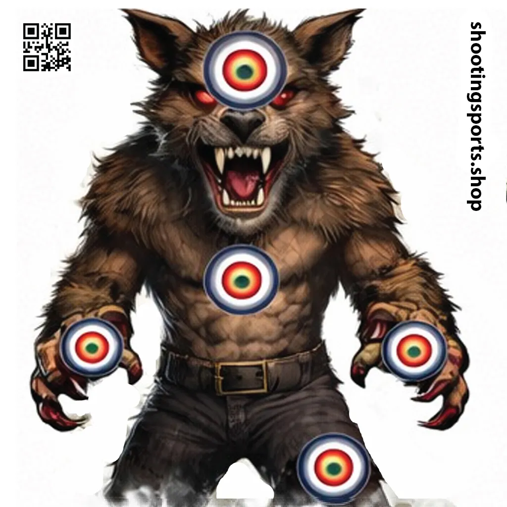Werewolf Monster Target - Paper 17cm x 17cm Packs